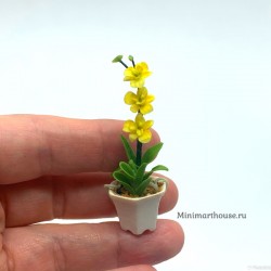 Орхидея желтая в горшке, масштаб 1:12