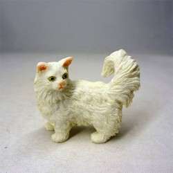 Котик белый пушистый, миниатюра 1:12